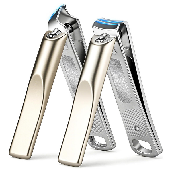 2-Pack Ultra Sharp Stainless Steel Fingernail & Toenail Clippers With Case