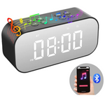 Mirror LED Display Alarm Clock W/ Bluetooth Speaker (3 Colors)