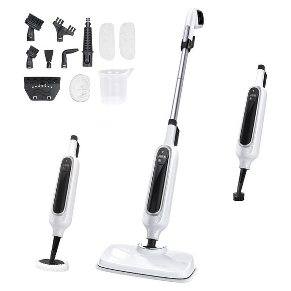 12-in-1 Steam Mop With Detachable Handheld Cleaner