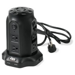 8-Outlet 1080J Power Strip Tower with USB & Surge Protection
