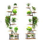 7-Tier Half-Moon Shaped Indoor Plant Stand w/Full-Spectrum LED Grow Lights
