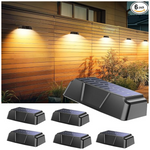 6-Pack Waterproof 10 RGB Colors Solar Fence Lights