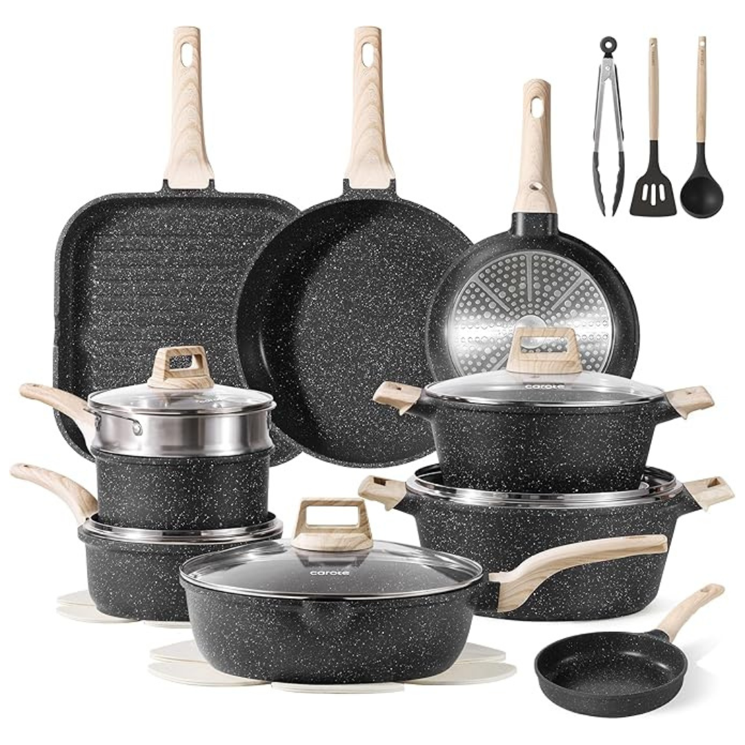 22-Piece Carote Nonstick Cookware Sets (2 colors)