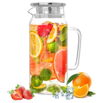 Liuruiyu 1200ml Leak-Proof Glass Pitcher with Lid