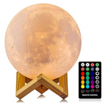 4.8" LOGROTATE USB Rechargeable Moon Lamp w/ Remote & Wooden Stand