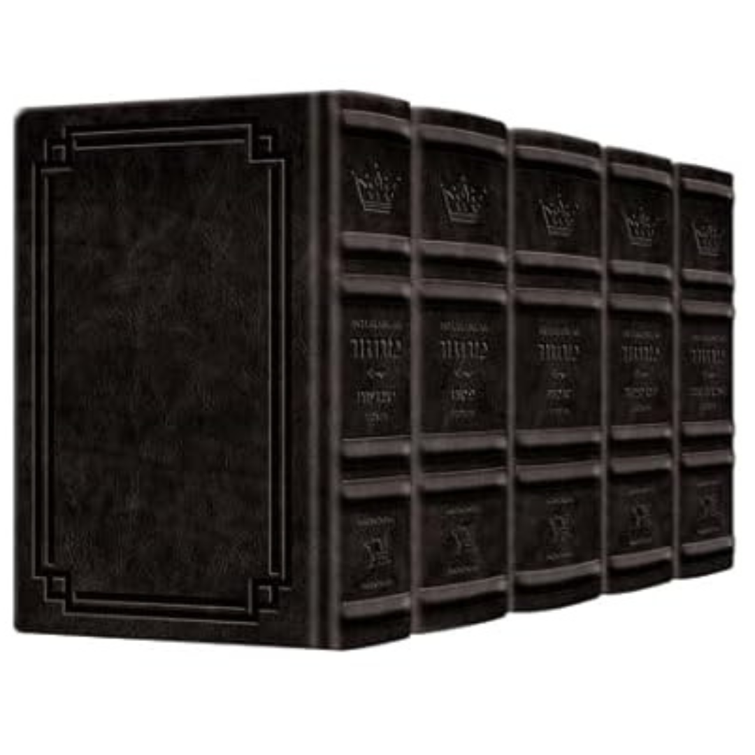 Artscroll Signature Leather Collection Ashkenaz Hebrew/English Full-Size 5 Vol Machzor Set