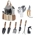 9-Piece Qingfangli Stainless Steel Gardening Tool Set W/Organizer
