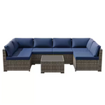 7-Piece Joyside Wicker Patio Sectional Sofa Conversation Set