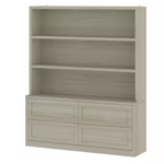 74.6" Tall Beige Wood Grain Wood 3-Shelf Accent Bookcase