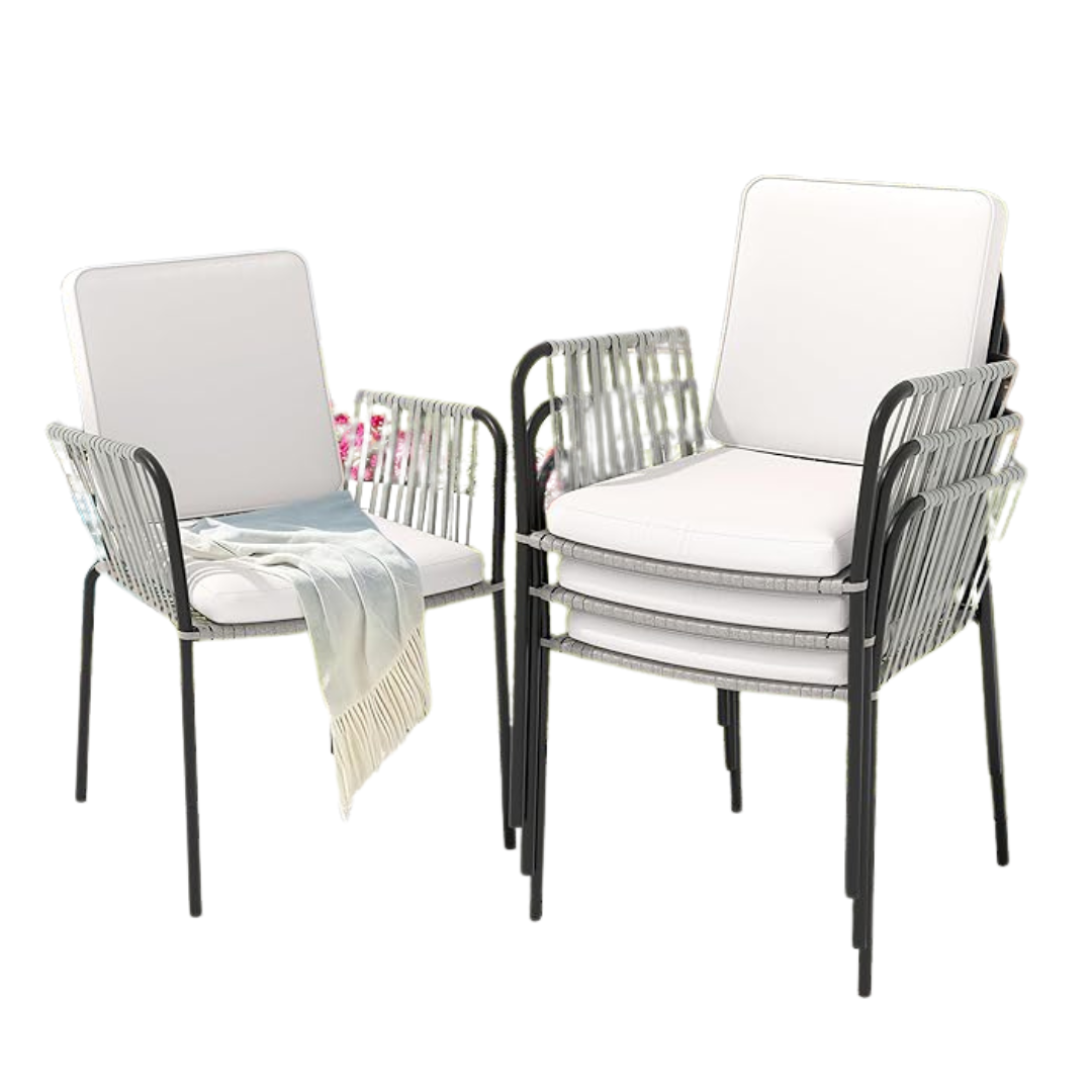 Set Of 4 Yitahome Outdoor All-Weather Dining Chairs Set