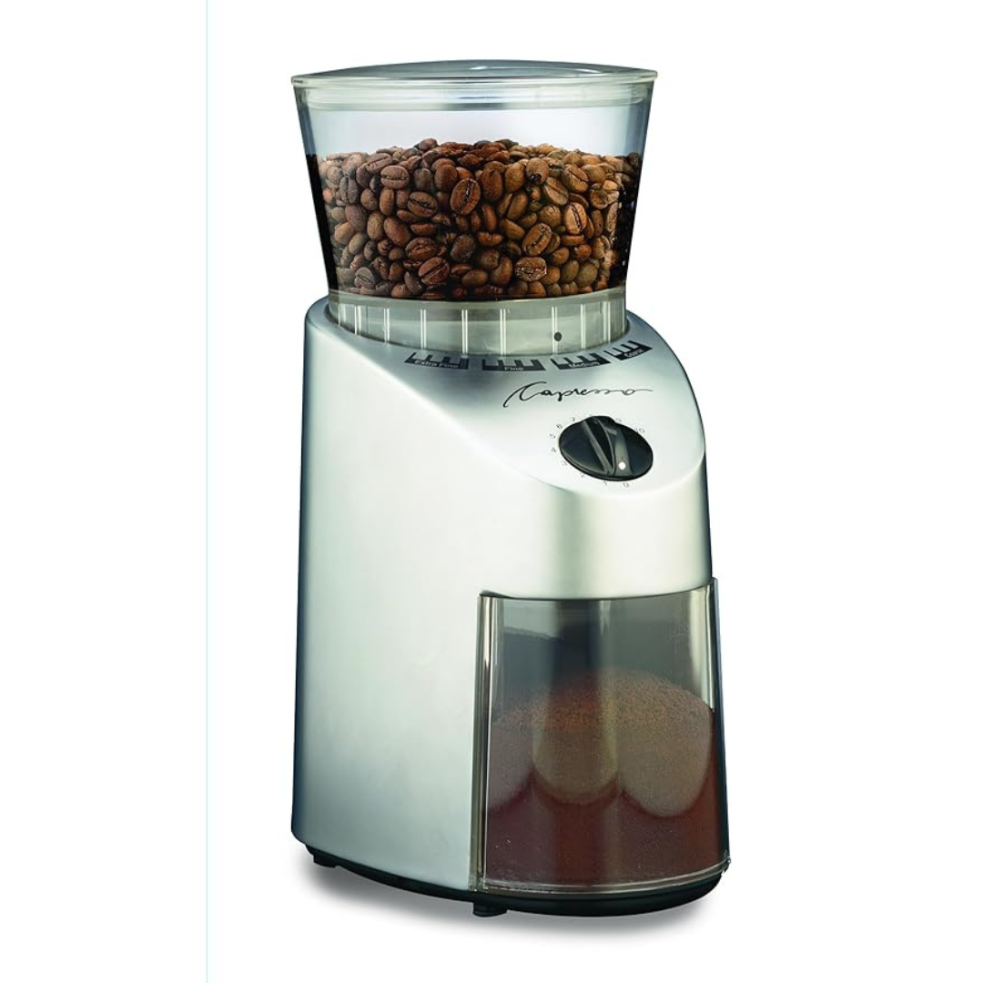 8.5 Oz Capresso 560Infinity Conical Burr Grinder (Brushed Silver)