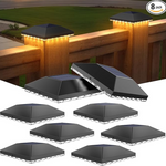 8-Pack 4-4 Solar Fence Post Cap Lights