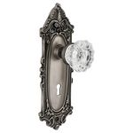 Warehouse Victorian Plate w/Keyhole & Interior Crystal Door Knob