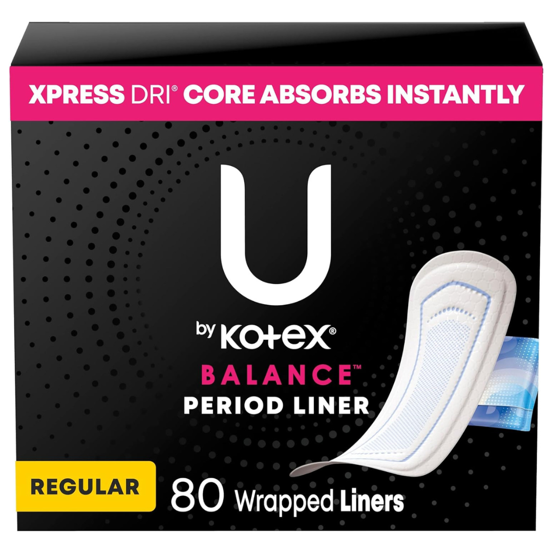 80-Count U by Kotex Balance Wrapped Panty Liners (Regular Length)