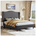 Full Size Upholstered Platform Bed With 51" Tall Headboard