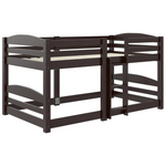 DHP Birley Twin Over Twin Low Wood Bunk Bed For Kids (Espresso)