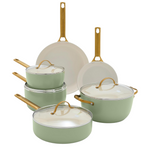10-Piece GreenPan Hard Anodized Ceramic Nonstick Cookware Set (Sage Green)
