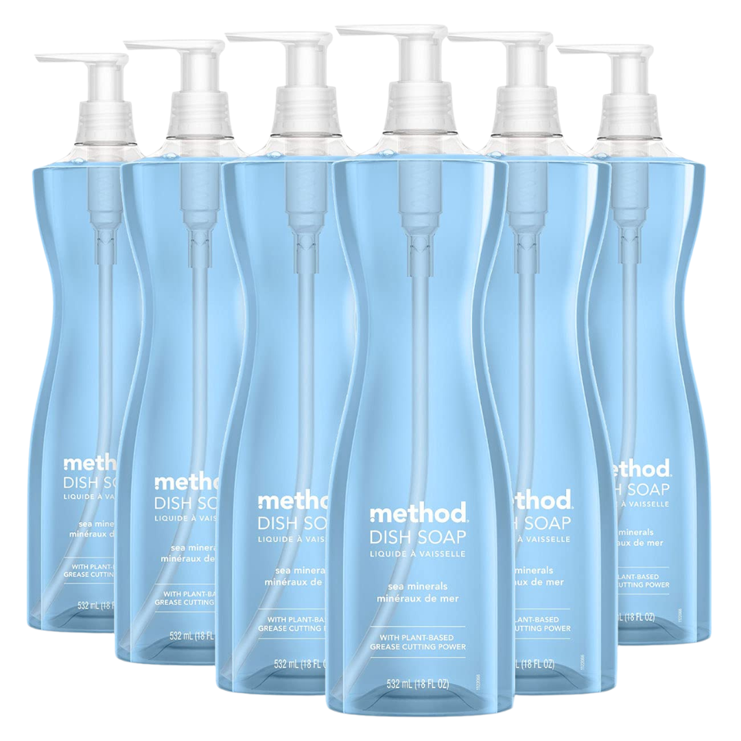 6-Pack 18oz Method Biodegradable Gel Dish Soap (Sea Minerals)