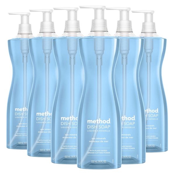 6-Pack 18oz Method Biodegradable Gel Dish Soap (Sea Minerals)