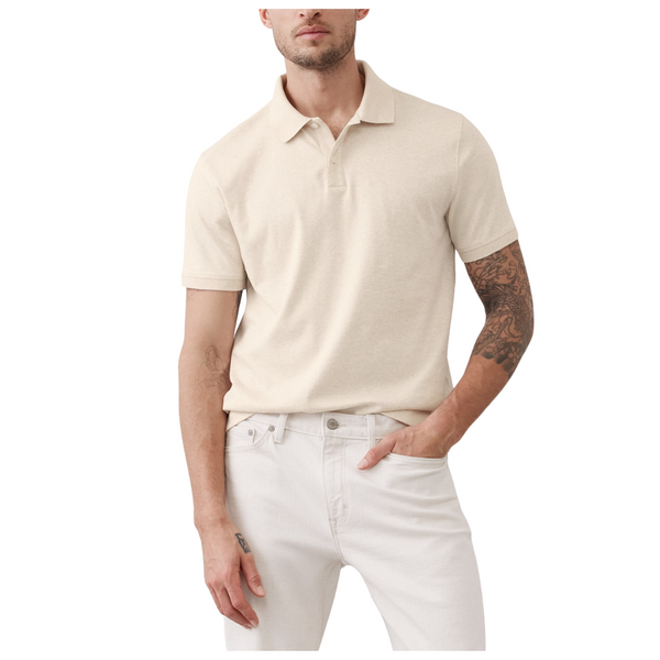 Banana Republic Men's Slim Luxe Touch Polo (Oatmeal Heather)