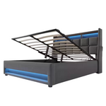 Harper & Bright Designs Queen Hydraulic Storage Platform Bed W/ LED Lights