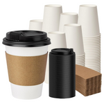 100-Pack Packinno Disposable Coffee Cups With Lids & Sleeves