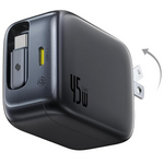 45W Retractable USB-C Charger Dual Port Fast Charging Block