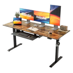 Agilestic 55 x 24" Height Adjustable Desk With Keyboard Tray