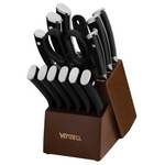 14-Piece Venzell Stainless Steel Knife Set With Block