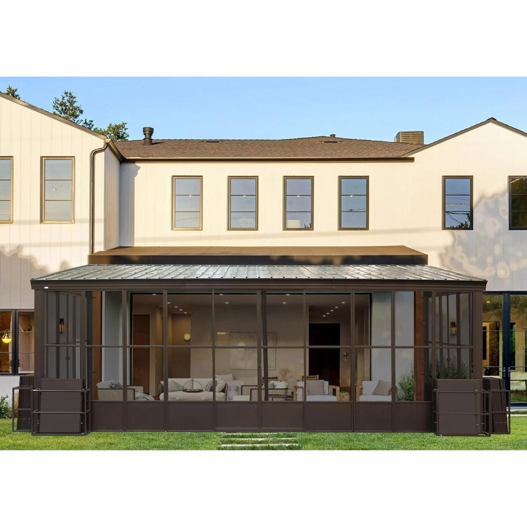 12x20FT Wall-Mounted Sunroom Gazebo