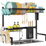 2-Tier Stainless Steel Over-the-Sink Dish Drying Rack