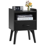 22.83" Wooden Mid Century Modern Nightstand