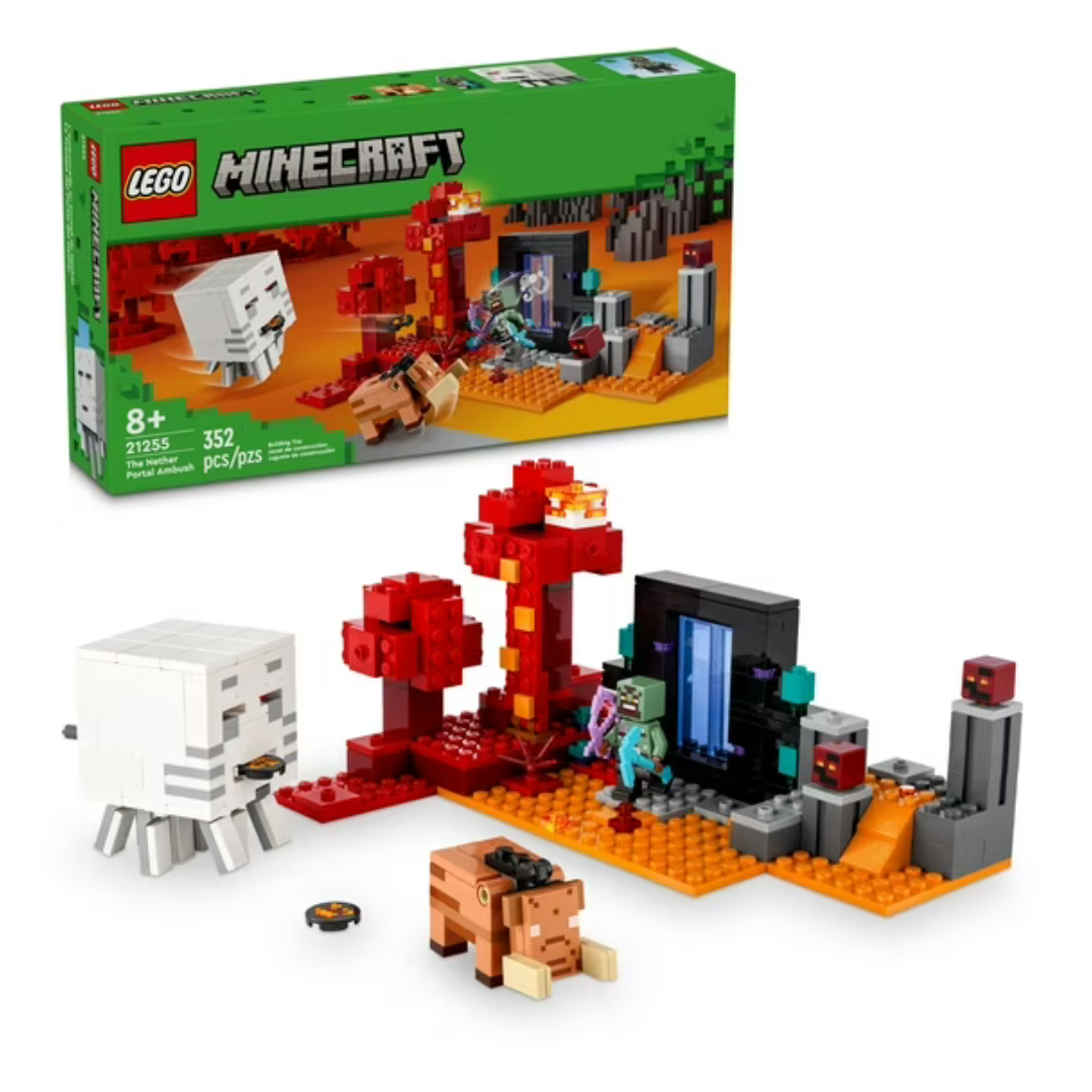 352-Piece LEGO Minecraft The Nether Portal Ambush Building Toy Set (21255)