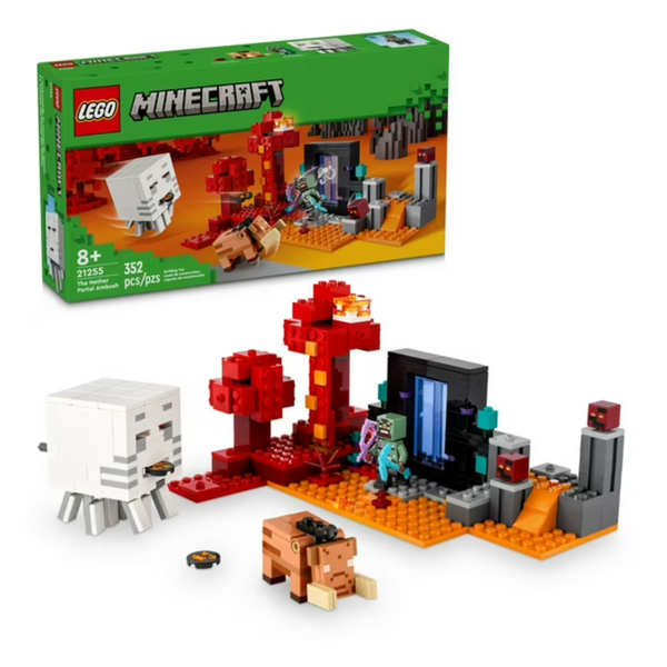 352-Piece LEGO Minecraft The Nether Portal Ambush Building Toy Set (21255)