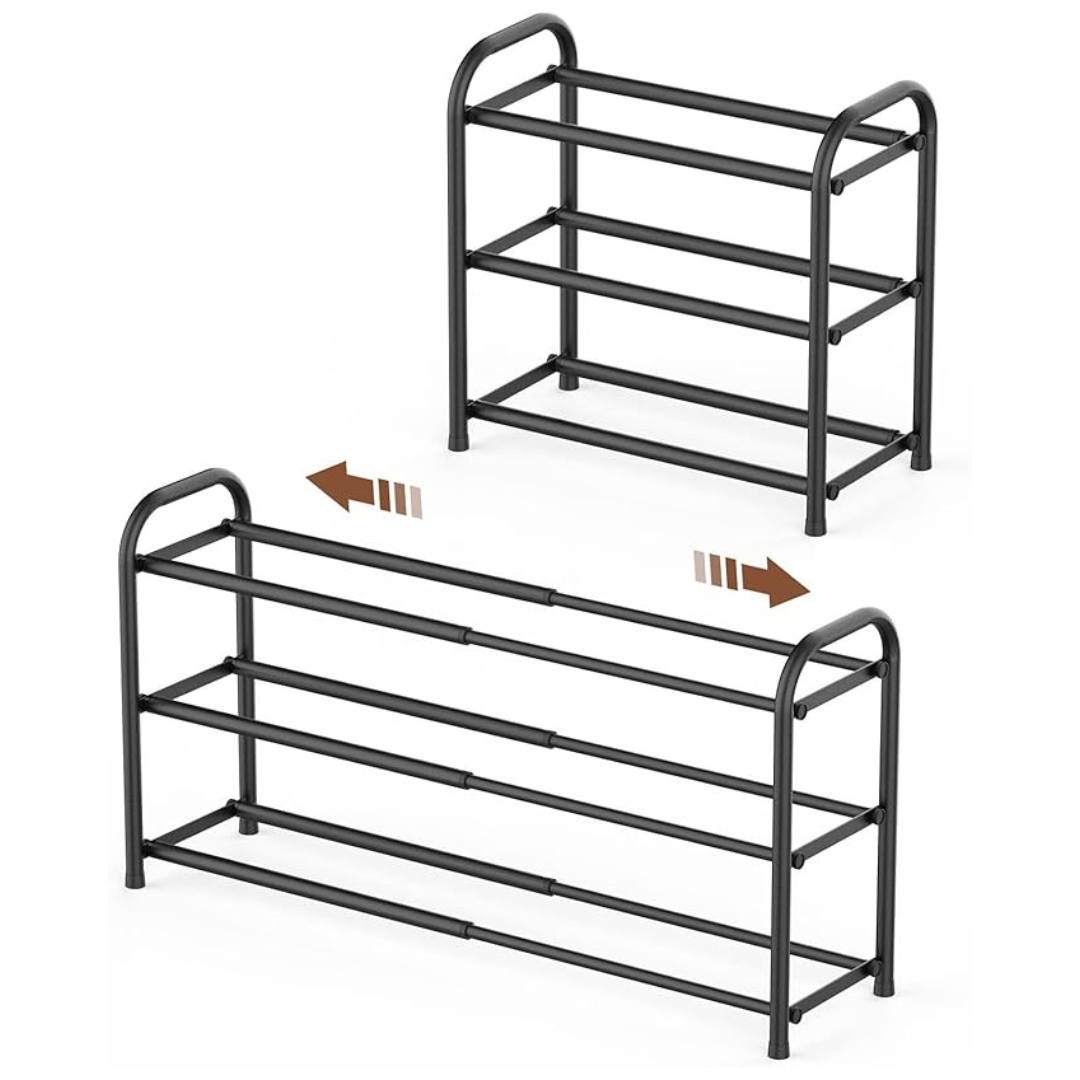 Gonfoam 3-Tier Heavy Duty Metal Expandable Shoe Rack