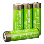 4-Count AmazonBasics 2400mAh NiMH Rechargeable AA Batteries