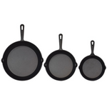 Set Of 3 Jim Beam HEA Pre Seasoned Cast Iron Skillets (6", 8" & 10")