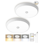 2-Pack EZVALO 10000mAh Motion Sensor Dimmable Light W/ Remote