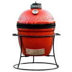 Kamado Joe Jr. 13.5" Charcoal Grill W/Cast Iron Cart & Heat Deflectors