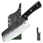 Multi-Color Wood Handle Full Tang Kitchen Knife With Sheath