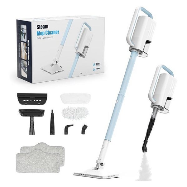 6-In-1 Rotated Steam Mop Cleaner With 2 Modes (Light Blue)