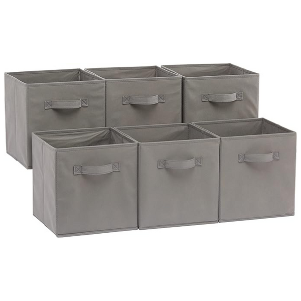 6-Pack Amazon Basics Collapsible Fabric Storage Cubes Organizer