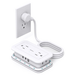 7-In-1 Power Strip With 4ft Wrapped Flat Plug Power Strip