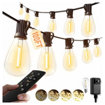 100ft 2700K LED Outdoor String Lights With Remote