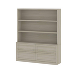 74.6" Tall Beige Wood Grain Wood 3-Shelf Accent Bookcase