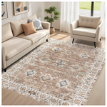 5' x 7' Vintage Non-Slip Washable Stain Resistant Area Rugs