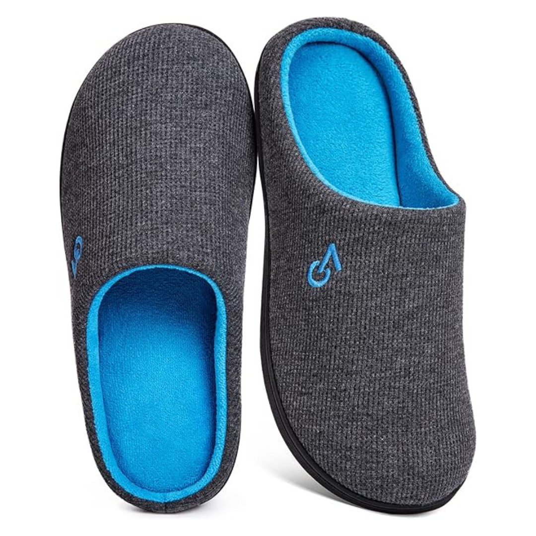 VeraCosy Men's Two-Tone Memory Foam House Slippers