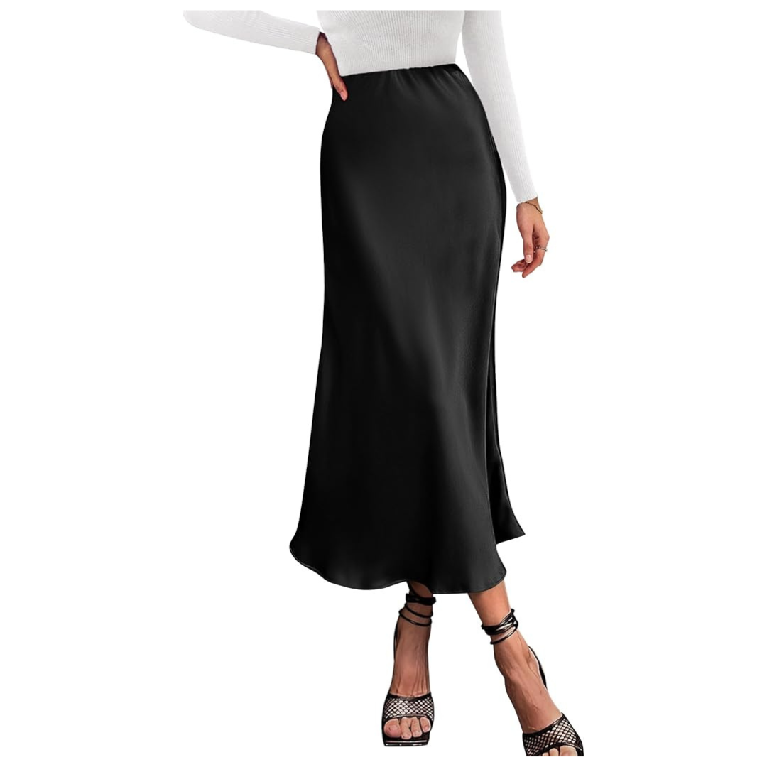 Women's Long Elegant High Waist Midi Skirts (Various Colors)