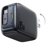 45W Retractable USB-C Charger Dual Port Fast Charging Block