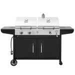 2-Burner Propane Gas And Charcoal Combo Grill